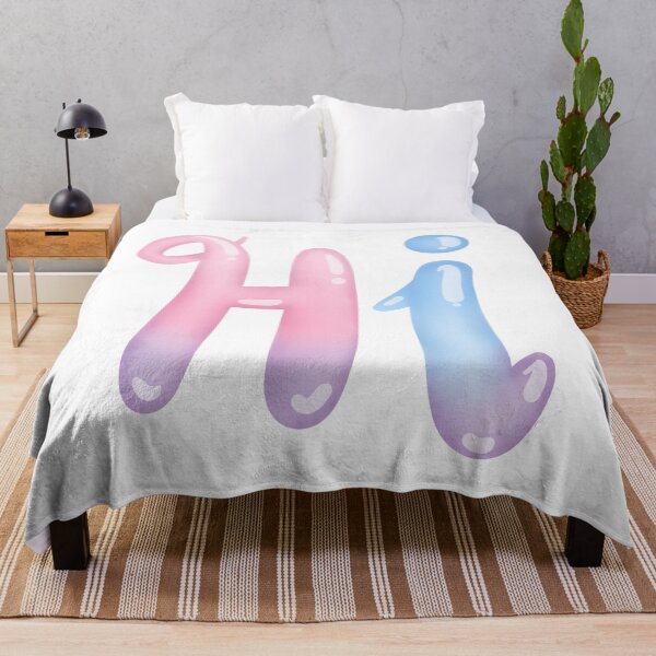Item preview, Pastel Hi Typography – Cute Pink and Blue Gradient Bubble Letters designed and sold by Gawii.