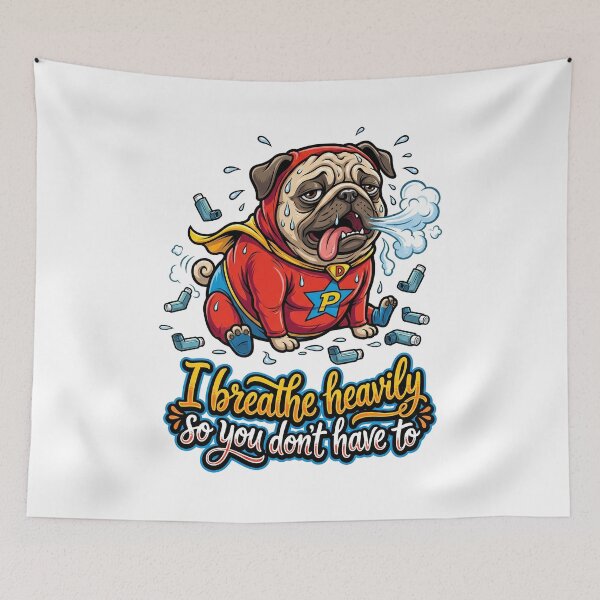 Item preview, Lazy Pug Superhero Breathing Heavily So You Do Not designed and sold by Tong4130.