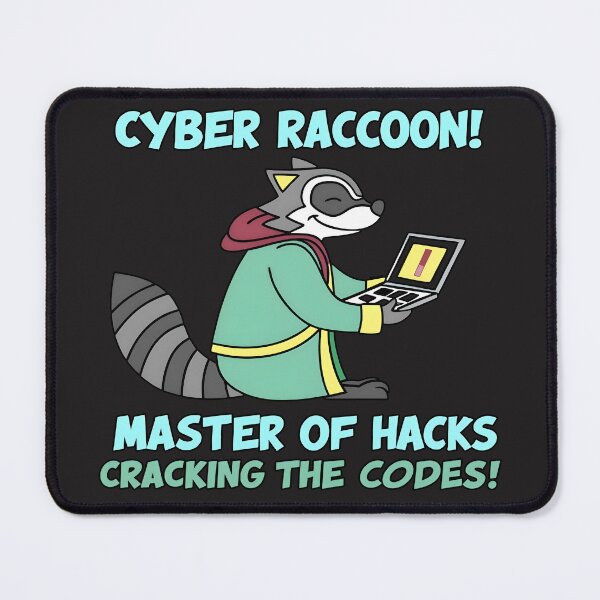 Item preview, Cyber Raccoon Master of Hacks Funny Ethical Hacker Design designed and sold by Zenith Design.