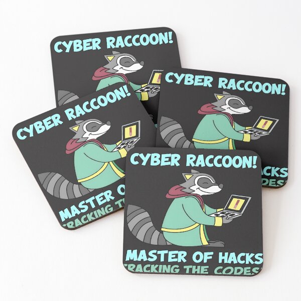 Item preview, Cyber Raccoon Master of Hacks Funny Ethical Hacker Design designed and sold by Zenith Design.