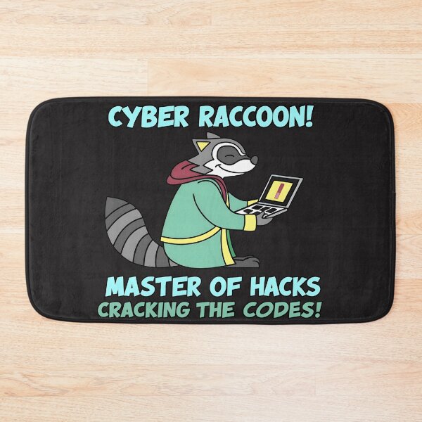 Item preview, Cyber Raccoon Master of Hacks Funny Ethical Hacker Design designed and sold by Zenith Design.