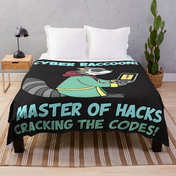 Item preview, Cyber Raccoon Master of Hacks Funny Ethical Hacker Design designed and sold by Zenith Design.