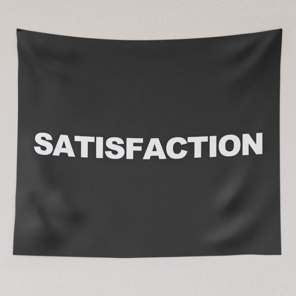 Item preview, SATISFACTION — White Minimal Bold Type Statement designed and sold by WORDPAUSE.
