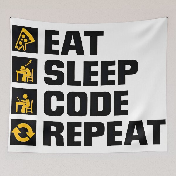 Item preview, Eat Sleep Code Repeat Funny Programmer Routine designed and sold by Zenith Design.
