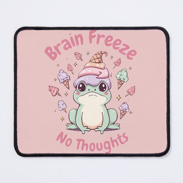 Item preview, Brain Freeze No thoughts - cute frog wearing ice cream designed and sold by Art Fly.