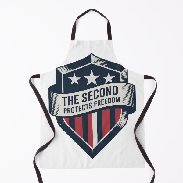Item preview, The Second Protects Freedom – Modern Patriotic Shield Emblem designed and sold by OldGloryForge.