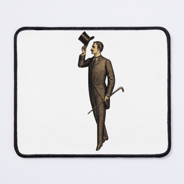 Item preview, Victorian Gentleman Illustration Style Top Hat Tipping Portrait for Vintage Art Enthusiasts designed and sold by RickE.