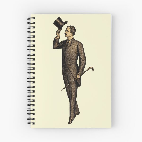 Item preview, Victorian Gentleman Illustration Style Top Hat Tipping Portrait for Vintage Art Enthusiasts designed and sold by RickE.
