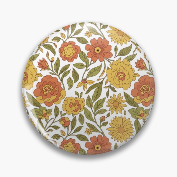 Item preview, Vintage 70s Style Floral Pattern designed and sold by PureVintageLove.