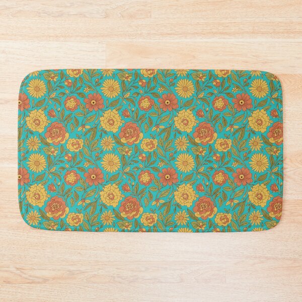 Item preview, Vintage 70s Style Floral Pattern designed and sold by PureVintageLove.