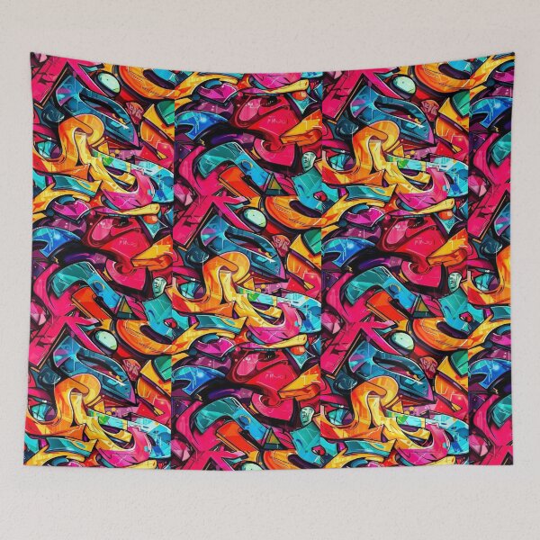 Item preview, Neon Abstract Graffiti Art Print – Colorful Urban Street Pop Art Design designed and sold by Bizertart.