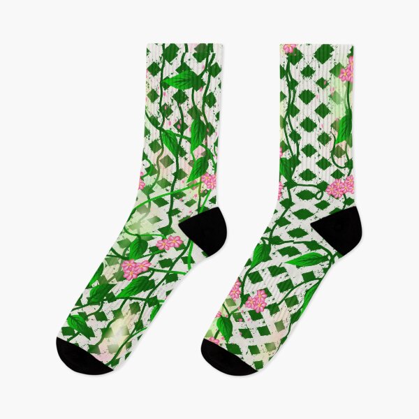 Item preview, Pink Floral Vine Lattice Pattern - Green Checkerboard Seamless designed and sold by TheArtOfTreble.