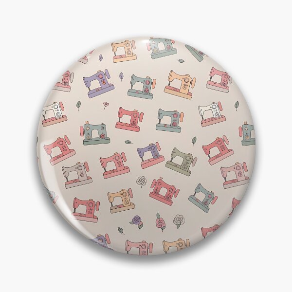 Item preview, Retro Sewing Machine & Floral Notion Pattern – Vintage Sewist Aesthetic designed and sold by MarJul.