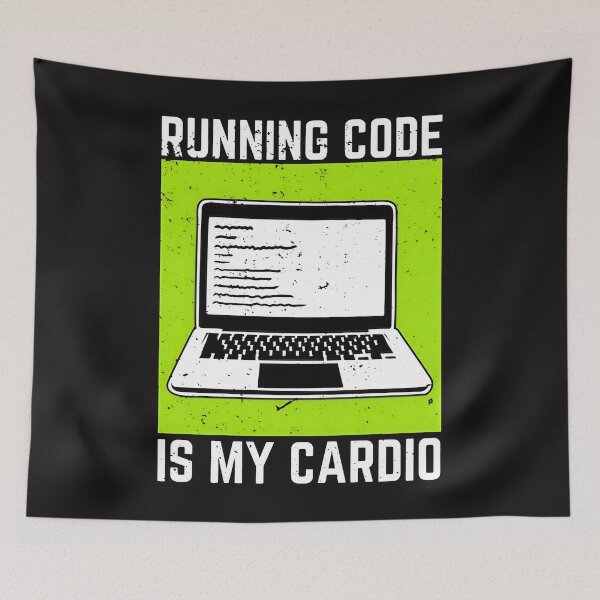 Item preview, Running Code Is My Cardio Funny Developer Fitness Humor designed and sold by Zenith Design.