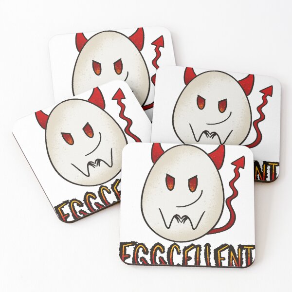 Item preview, Eggcellent Devil Egg - Funny Pun Cartoon Illustration designed and sold by TheArtOfTreble.