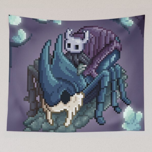 Item preview, Hollow Knight Pixel Art - Ghost and Stag Beetle designed and sold by PinkbeanArt.