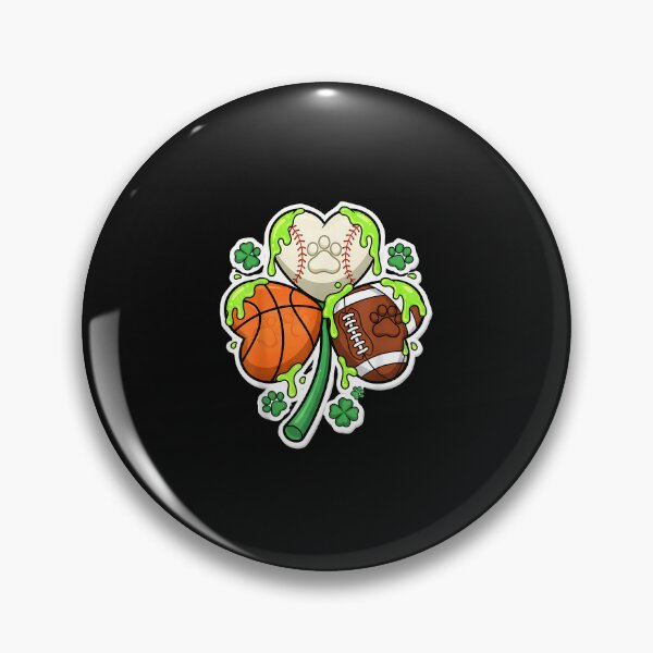 Item preview, Funny St Patrick Cat Sports Shamrock Paw Baseball Basketball designed and sold by Imalyanmani.