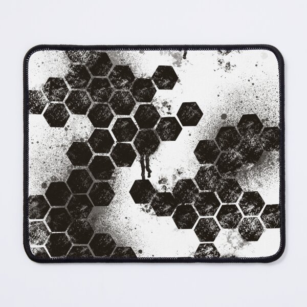 Item preview, Black Hexagon Grunge Splatter - Abstract Dark Pattern Art designed and sold by TheArtOfTreble.