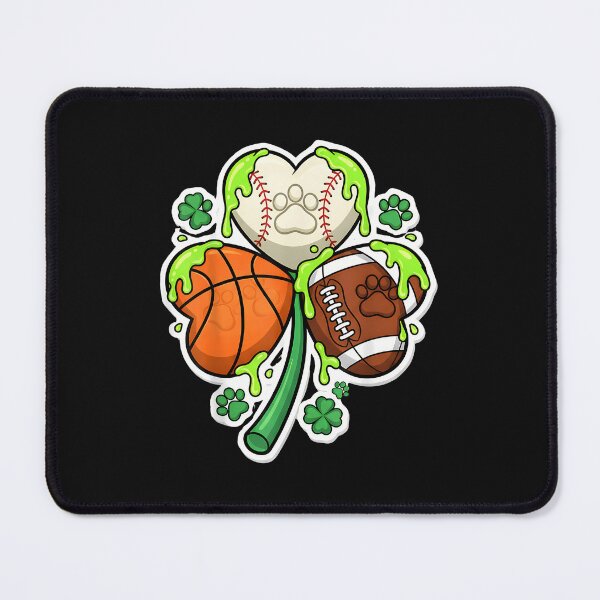 Item preview, Funny St Patrick Cat Sports Shamrock Paw Baseball Basketball designed and sold by Imalyanmani.