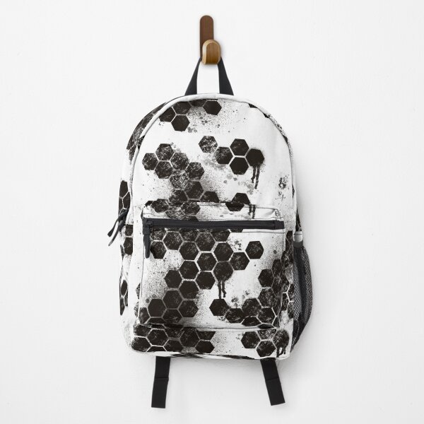 Item preview, Black Hexagon Grunge Splatter - Abstract Dark Pattern Art designed and sold by TheArtOfTreble.