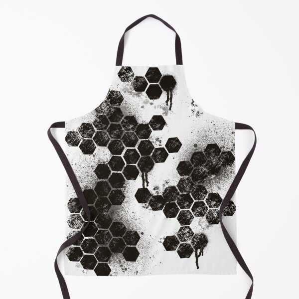 Item preview, Black Hexagon Grunge Splatter - Abstract Dark Pattern Art designed and sold by TheArtOfTreble.