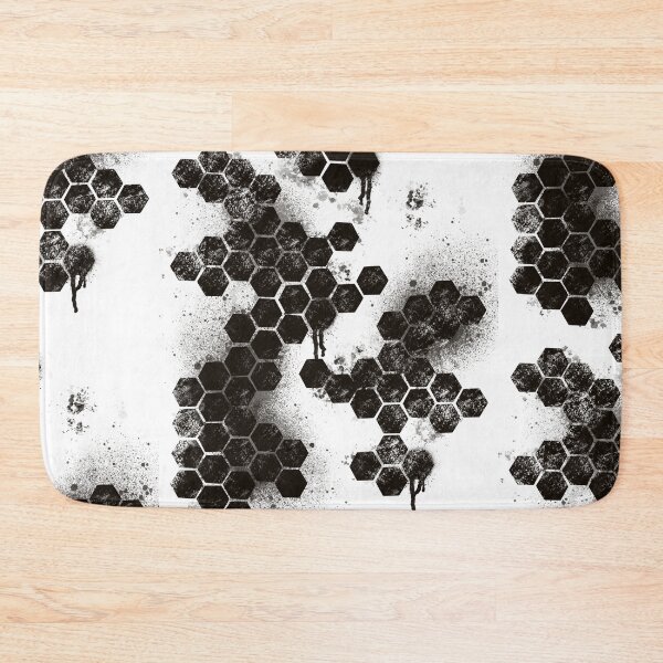 Item preview, Black Hexagon Grunge Splatter - Abstract Dark Pattern Art designed and sold by TheArtOfTreble.