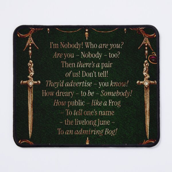 Item preview, Castlecore Aesthetic Emily Dickinson Quote Watercolor I am Nobody Frog Watercolor designed and sold by Monica Laipple.