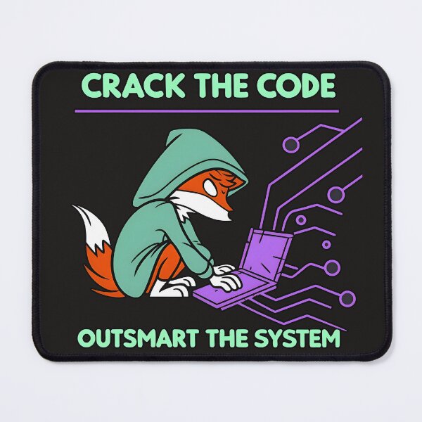 Item preview, Crack The Code Outsmart The System Neon Fox Hacker designed and sold by Zenith Design.