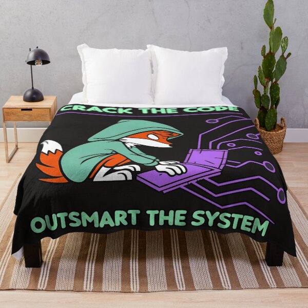 Item preview, Crack The Code Outsmart The System Neon Fox Hacker designed and sold by Zenith Design.