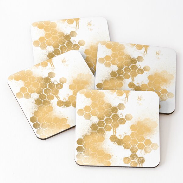 Item preview, Gold Hexagon Grunge Splatter - Black Metallic Abstract Pattern designed and sold by TheArtOfTreble.
