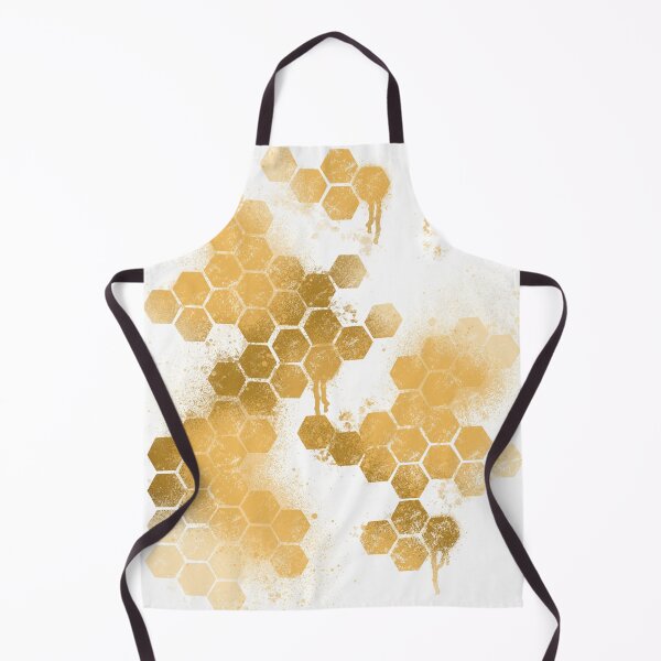 Aperçu de l'œuvre Éclaboussures grunge hexagonales dorées - Motif abstrait métallique noir créée et vendue par TheArtOfTreble.