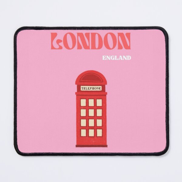 Item preview, London England Vintage Travel Poster with Red Telephone Booth Illustration designed and sold by Yeye´s Shop.