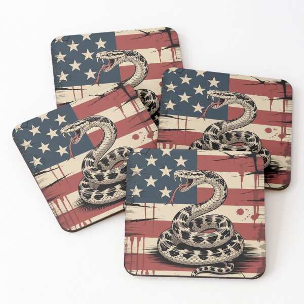 Item preview, Vintage Rattlesnake Flag – Distressed Patriotic Grunge Illustration designed and sold by OldGloryForge.