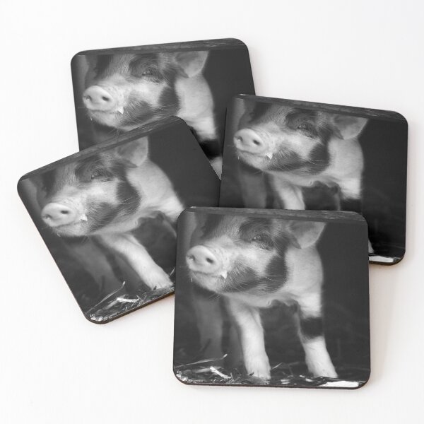 Item preview, Black and white Piglet with a milk moustache designed and sold by BarryMayfield.