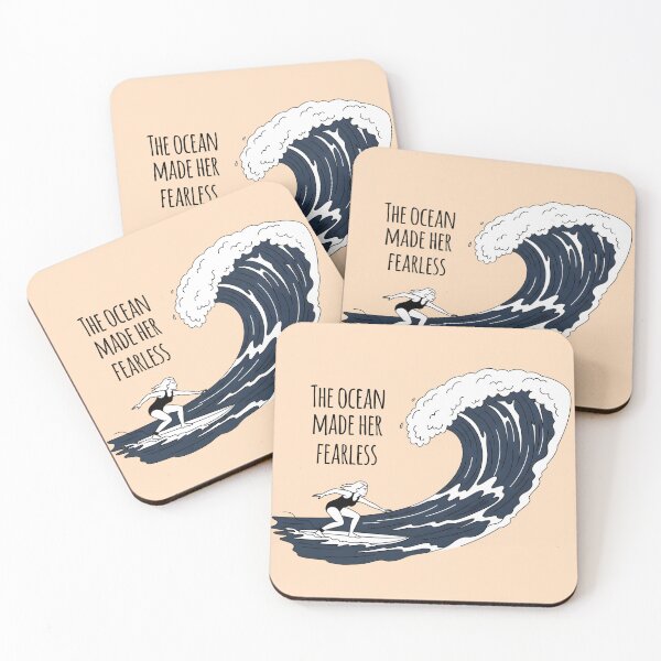 Item preview, The Ocean Made Her Fearless – Surfer Girl Facing the Wave designed and sold by Sea Gem.