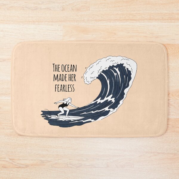 Item preview, The Ocean Made Her Fearless – Surfer Girl Facing the Wave designed and sold by Sea Gem.