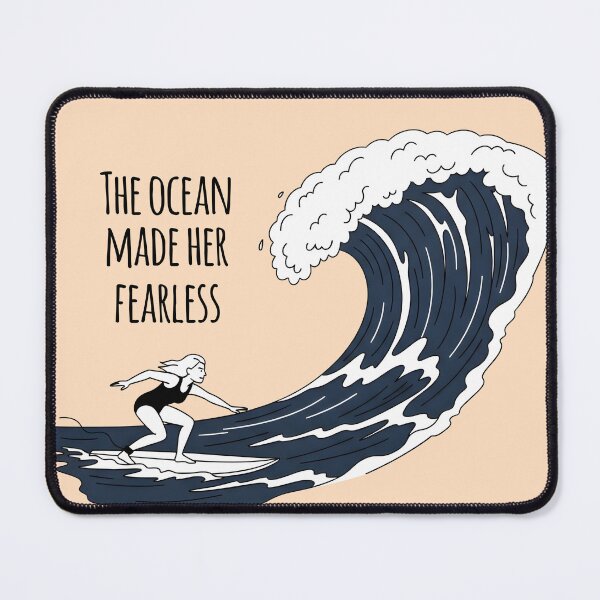 Item preview, The Ocean Made Her Fearless – Surfer Girl Facing the Wave designed and sold by Sea Gem.