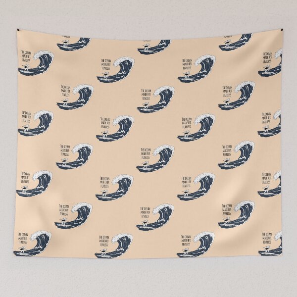 Item preview, The Ocean Made Her Fearless – Surfer Girl Facing the Wave designed and sold by Sea Gem.