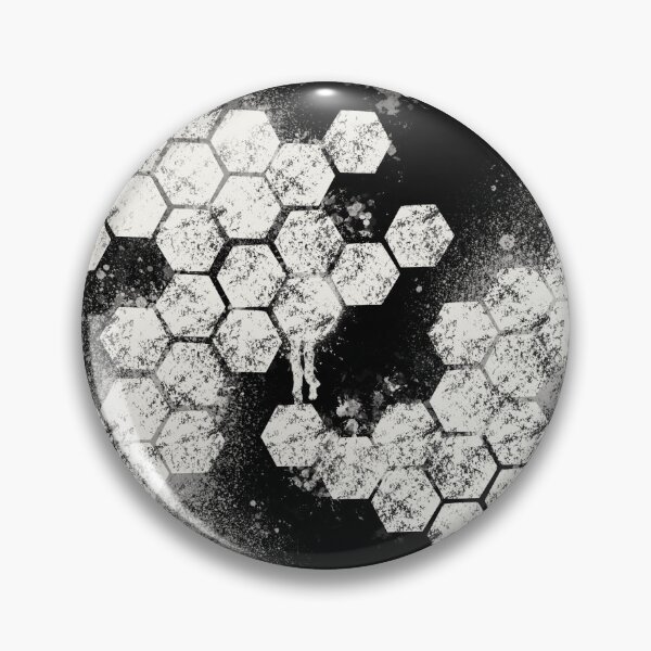 Item preview, Black White Hexagon Grunge - Dark Splatter Abstract Pattern designed and sold by TheArtOfTreble.