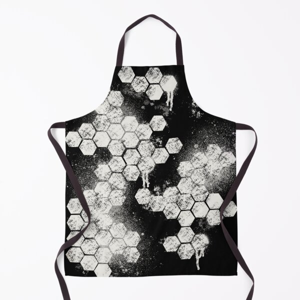 Item preview, Black White Hexagon Grunge - Dark Splatter Abstract Pattern designed and sold by TheArtOfTreble.