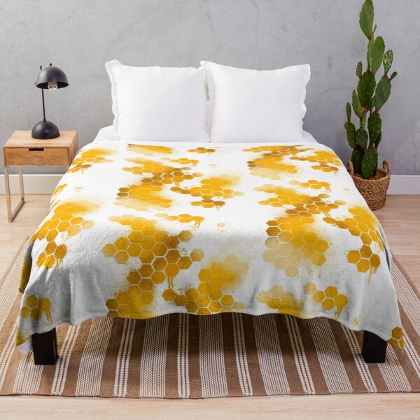 Item preview, "Gold Hexagon Splatter - Bright Metallic Abstract Pattern designed and sold by TheArtOfTreble.
