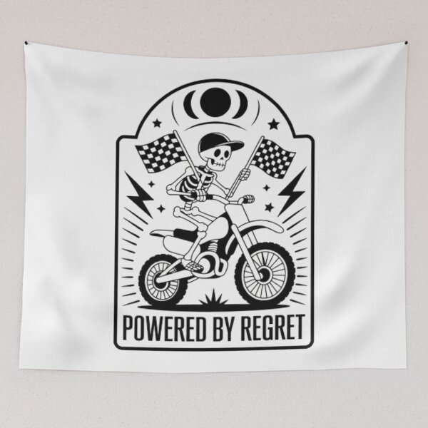 Item preview, Powered by Regret – Ride Hard, No Looking Back designed and sold by NewUSShop.