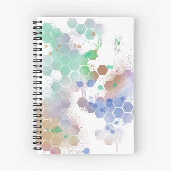 Artikelvorschau, Pastellfarbenes sechseckiges Aquarell-Spritzmuster – abstraktes Regenbogenmuster entworfen und verkauft von TheArtOfTreble.