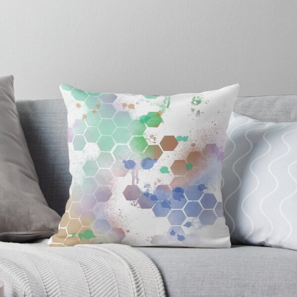 Artikelvorschau, Pastellfarbenes sechseckiges Aquarell-Spritzmuster – abstraktes Regenbogenmuster entworfen und verkauft von TheArtOfTreble.