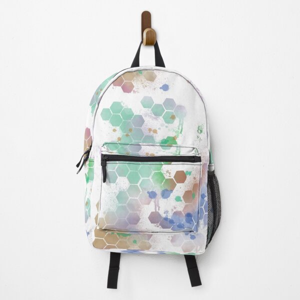 Artikelvorschau, Pastellfarbenes sechseckiges Aquarell-Spritzmuster – abstraktes Regenbogenmuster entworfen und verkauft von TheArtOfTreble.