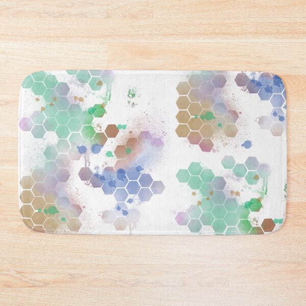Artikelvorschau, Pastellfarbenes sechseckiges Aquarell-Spritzmuster – abstraktes Regenbogenmuster entworfen und verkauft von TheArtOfTreble.