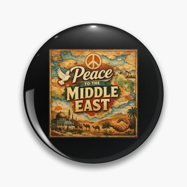 Item preview, Peace to the Middle East – Vintage Map Peace Movement Design designed and sold by MySheetMusicArt.