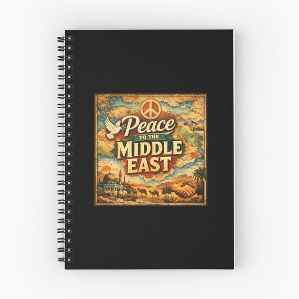 Item preview, Peace to the Middle East – Vintage Map Peace Movement Design designed and sold by MySheetMusicArt.