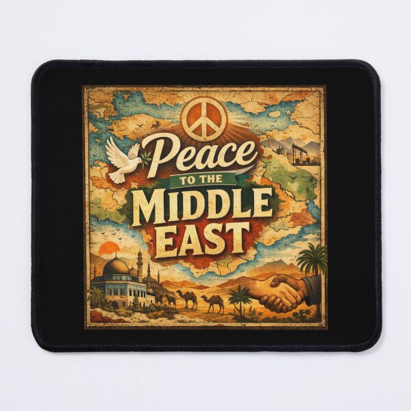 Item preview, Peace to the Middle East – Vintage Map Peace Movement Design designed and sold by MySheetMusicArt.