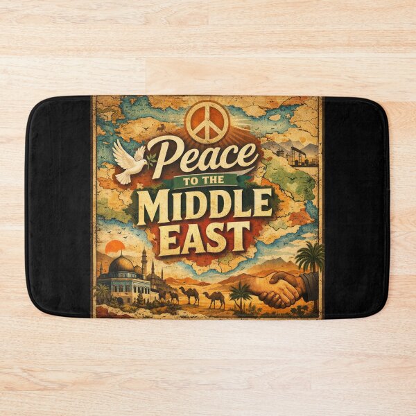 Item preview, Peace to the Middle East – Vintage Map Peace Movement Design designed and sold by MySheetMusicArt.